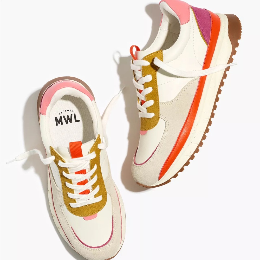 Madewell Kickoff Trainer Sneakers in Bright Colorblock Leather